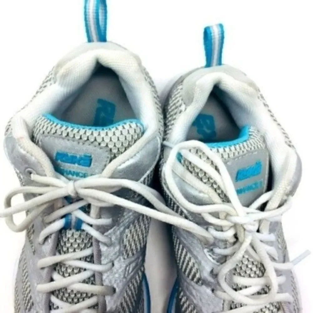 Ryka Enhance 2 gray silver and blue lace up sneakers 7.5 BoxC vintage style